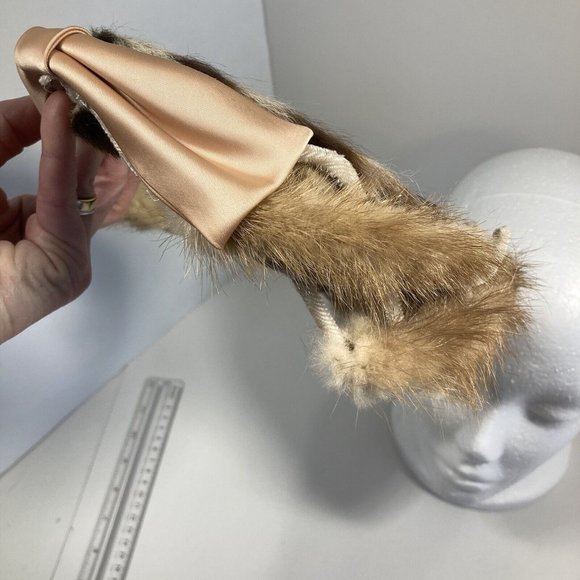 Vintage Lenore Marshall Blond Fur Open Crown Womans Hat 1950s - Picture 13 of 13